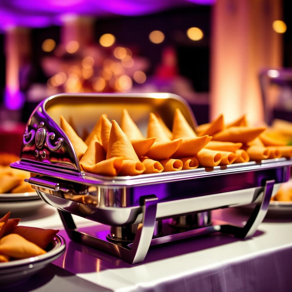 Catering tray of finger foods
